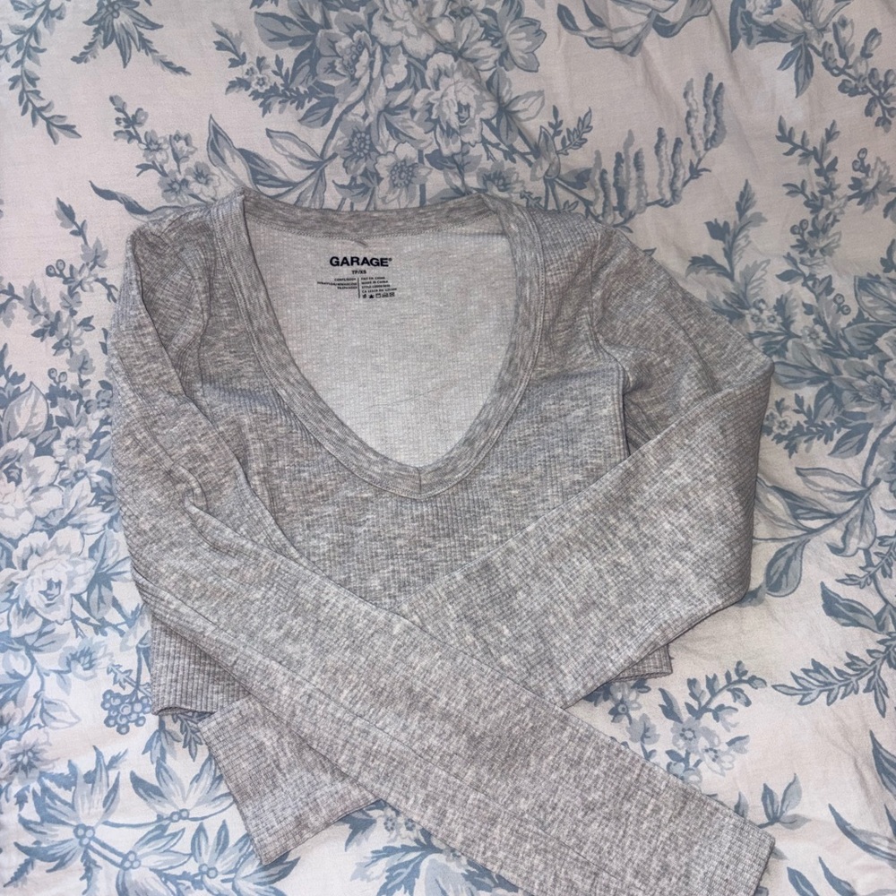 Garage Women's Heather Gray Long Sleeve Tee